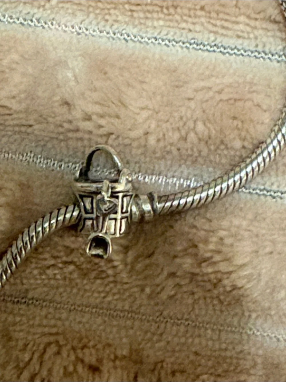 Pandora Silver Snake Chain Bracelet with Dangle Charms